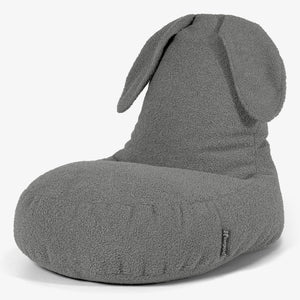 Poltrona Pouf Bambino con Animale Coniglio 2-6 anni - Bouclé Grigio