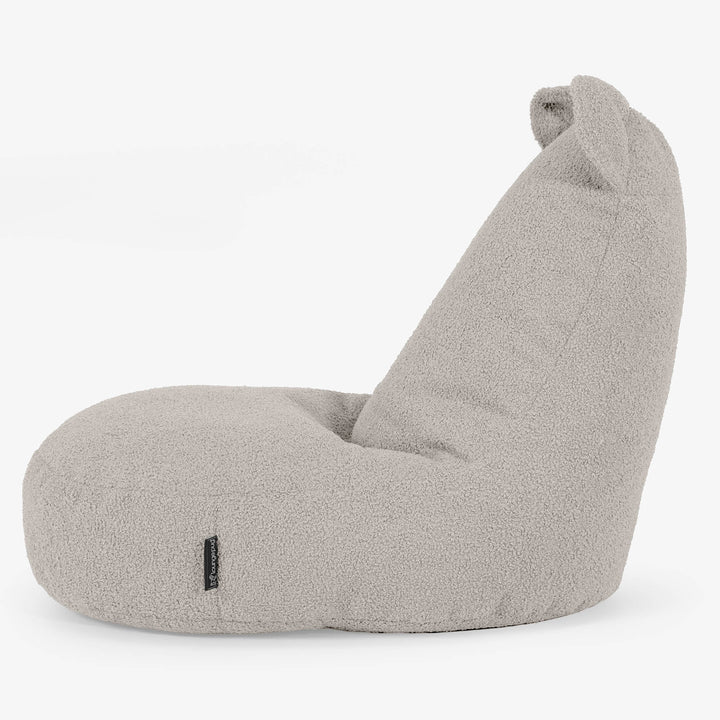 Poltrona Pouf Bambino con Animale Orso 2-6 anni - Bouclé Avorio 02