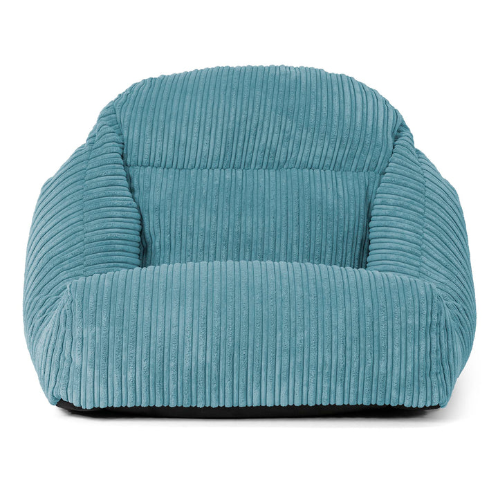 Poltrona Pouf da Pavimento Aya - Velluto a Coste Egeo Blu 02