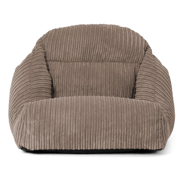 Poltrona Pouf da Pavimento Aya - Velluto a Coste Grigio Tortora 02