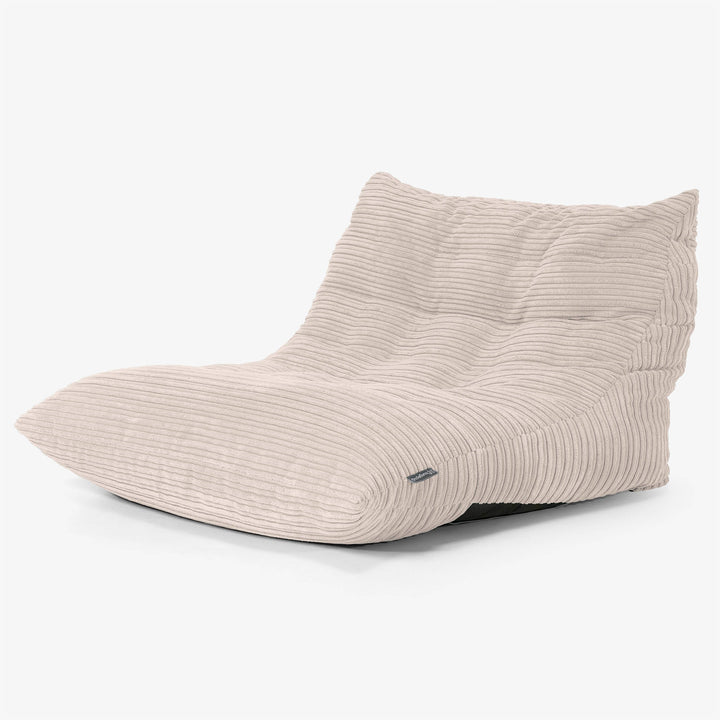Poltrona Pouf da Pavimento Noah - Velluto a Coste Avorio 02