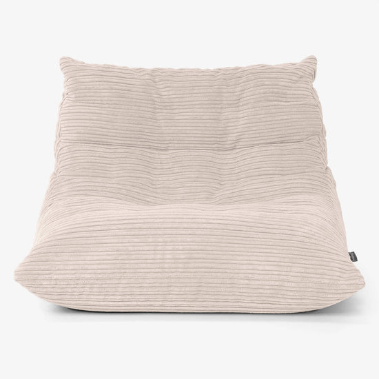 Poltrona Pouf da Pavimento Noah - Velluto a Coste Avorio 01