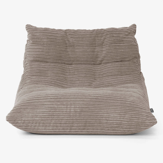 Poltrona Pouf da Pavimento Noah - Velluto a Coste Grigio Tortora 01