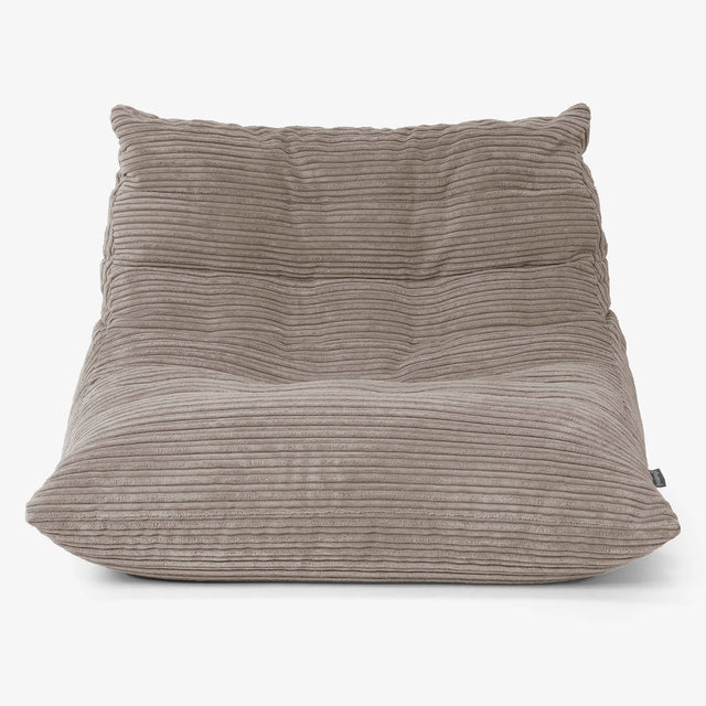 Poltrona Pouf da Pavimento Noah - Velluto a Coste Grigio Tortora 01