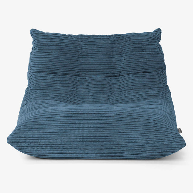 Poltrona Pouf da Pavimento Noah - Velluto a Coste Navy 01