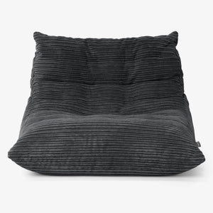 Poltrona Pouf da Pavimento Noah - Velluto a Coste Nero