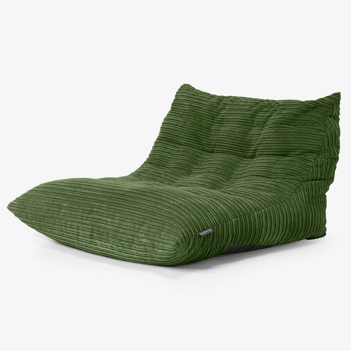 Poltrona Pouf da Pavimento Noah - Velluto a Coste Verde Foresta 02