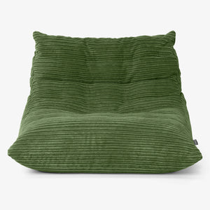 Poltrona Pouf da Pavimento Noah - Velluto a Coste Verde Foresta