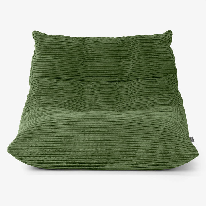 Poltrona Pouf da Pavimento Noah - Velluto a Coste Verde Foresta 01