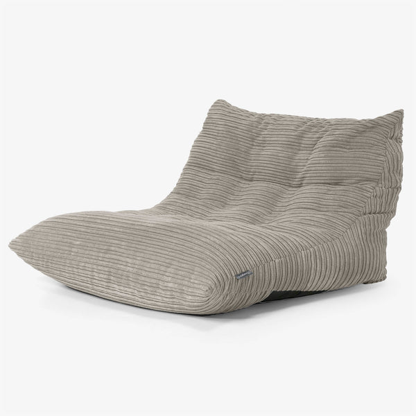Poltrona Pouf da Pavimento Noah - Velluto a Coste Visone 01