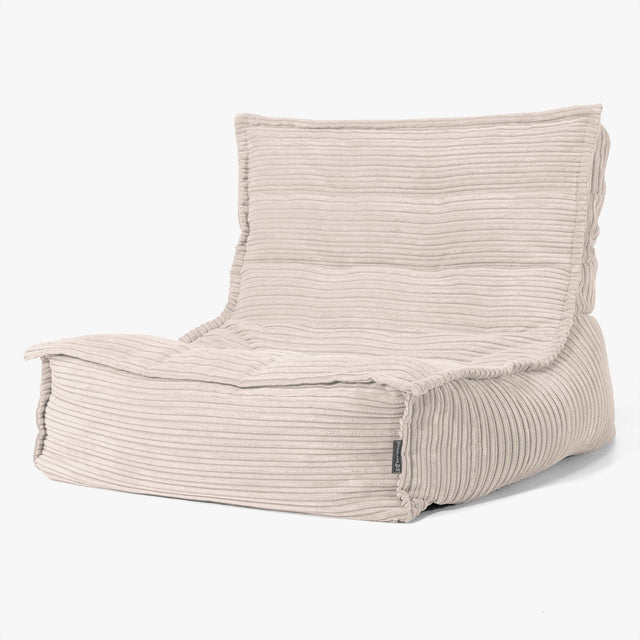 Poltrona Pouf da Pavimento Oliver - Velluto a Coste Avorio 01
