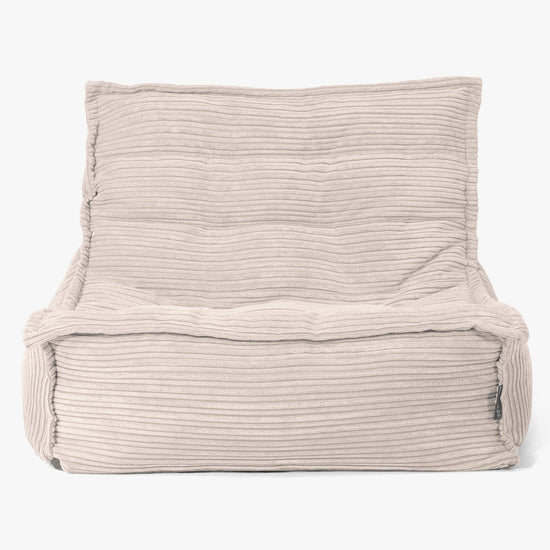 Poltrona Pouf da Pavimento Oliver - Velluto a Coste Avorio 02