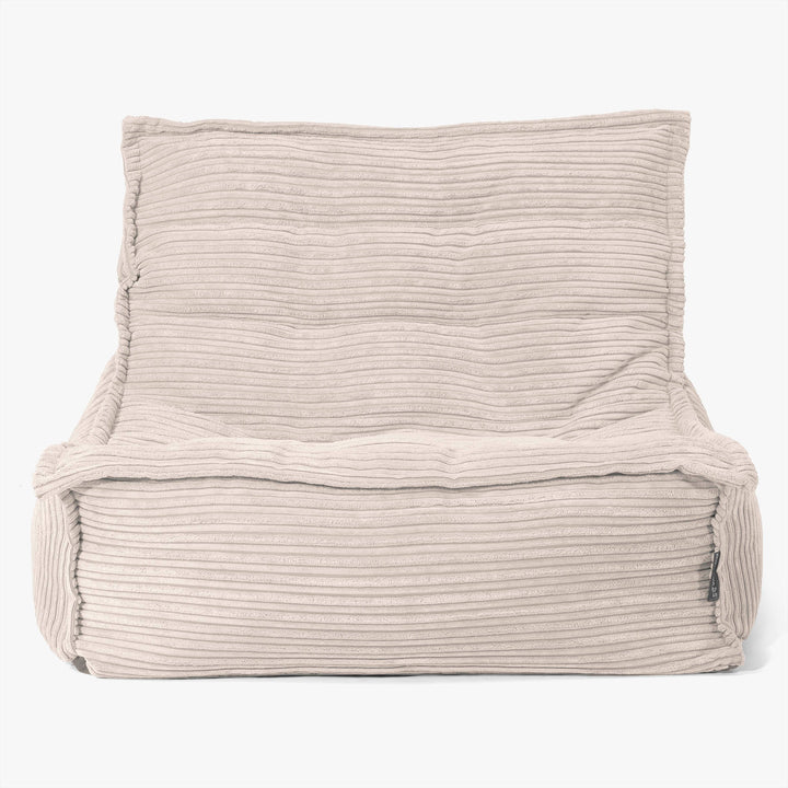 Poltrona Pouf da Pavimento Oliver - Velluto a Coste Avorio 02