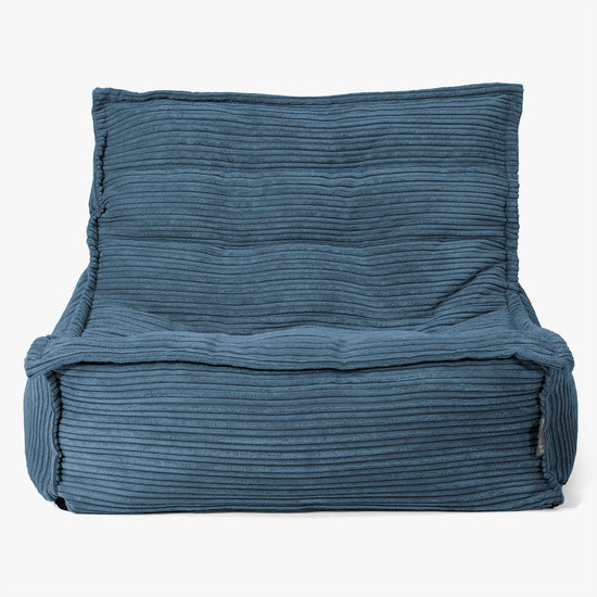 Poltrona Pouf da Pavimento Oliver - Velluto a Coste Navy 02