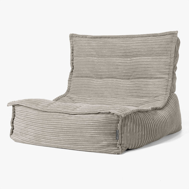 Poltrona Pouf da Pavimento Oliver - Velluto a Coste Visone 01