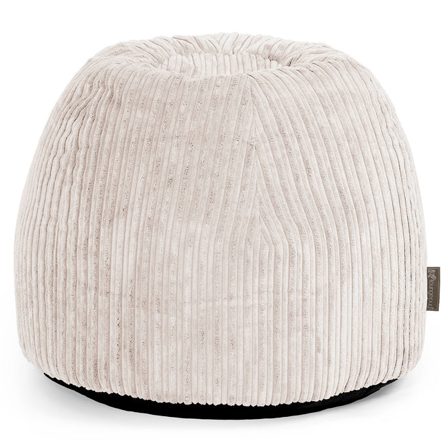 Pouf Sgabello per Toeletta - Velluto a Coste Avorio - 01
