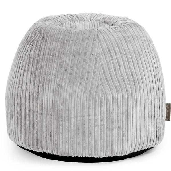 Pouf Sgabello per Toeletta - Velluto a Coste Grigio Argento - 01