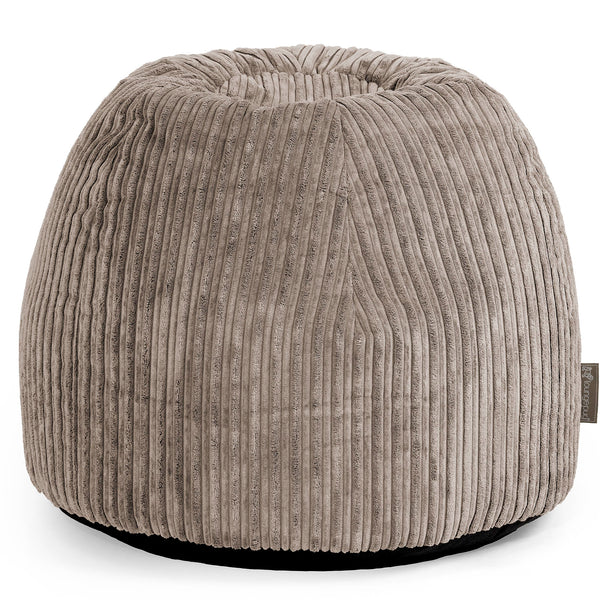 Pouf Sgabello per Toeletta - Velluto a Coste Grigio Tortora - 01