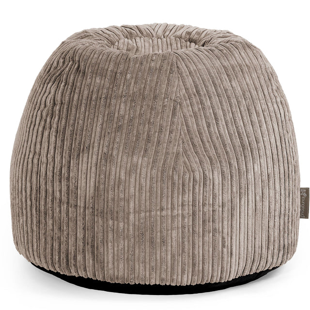 Pouf Sgabello per Toeletta - Velluto a Coste Grigio Tortora - 01