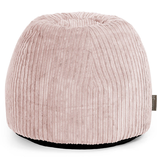 Pouf Sgabello per Toeletta - Velluto a Coste Rosa Cipria - 01