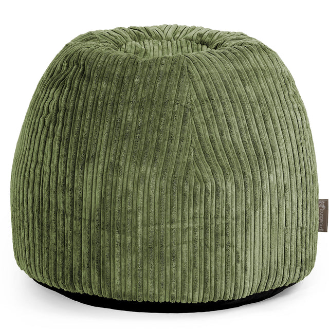 Pouf Sgabello per Toeletta - Velluto a Coste Verde Foresta - 01