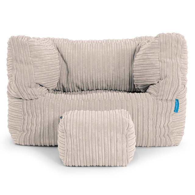 Poltrona Pouf Sacco Albert per Bambini 1 a 5 anni - Velluto a Coste Avorio 03