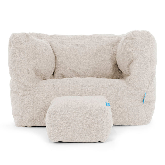 Poltrona Pouf Sacco Albert per Bambini 1 a 5 anni - Bouclé Avorio3