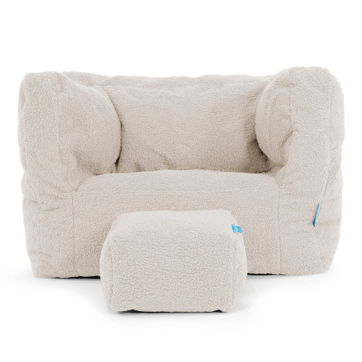 Poltrona Pouf Sacco Albert per Bambini 1 a 5 anni - Bouclé Avorio3