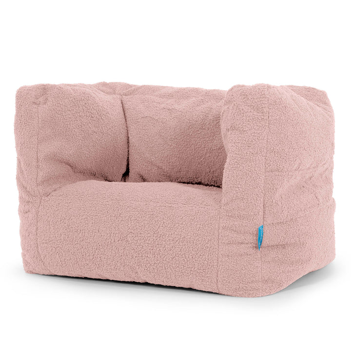 Poltrona Pouf Sacco Albert per Bambini 1 a 5 anni - Bouclé Rosa2