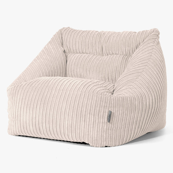 Poltrona Pouf Sacco Maya - Velluto a Coste Avorio 01