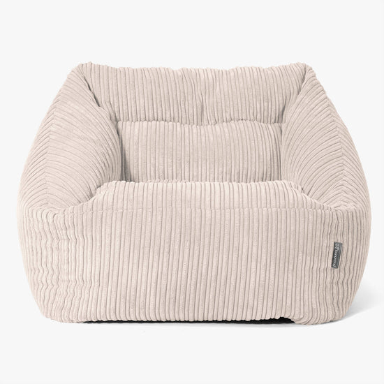 Poltrona Pouf Sacco Maya - Velluto a Coste Avorio 03