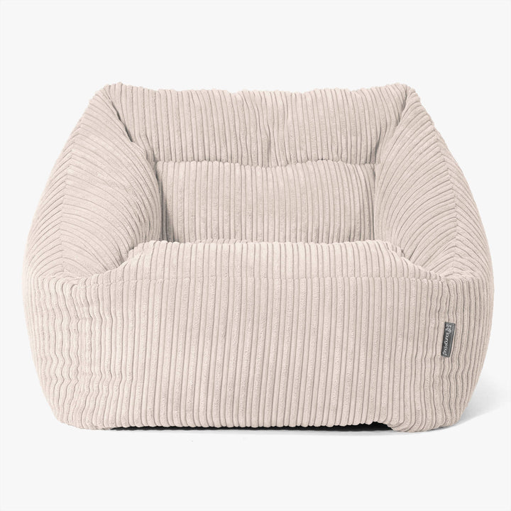 Poltrona Pouf Sacco Maya - Velluto a Coste Avorio 03