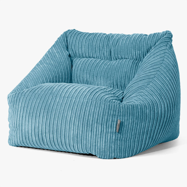 Poltrona Pouf Sacco Maya - Velluto a Coste Egeo Blu 01