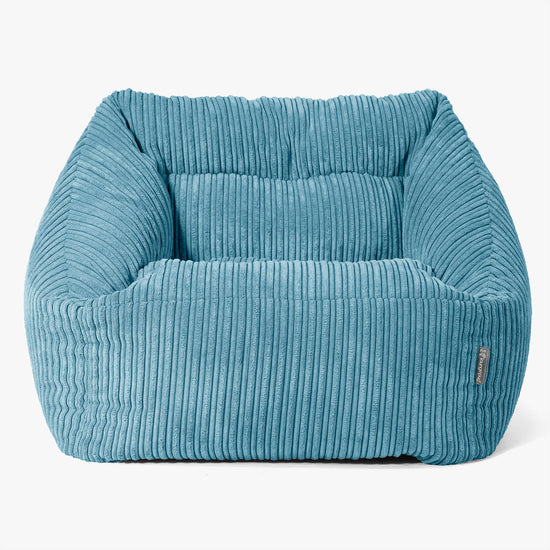 Poltrona Pouf Sacco Maya - Velluto a Coste Egeo Blu 03