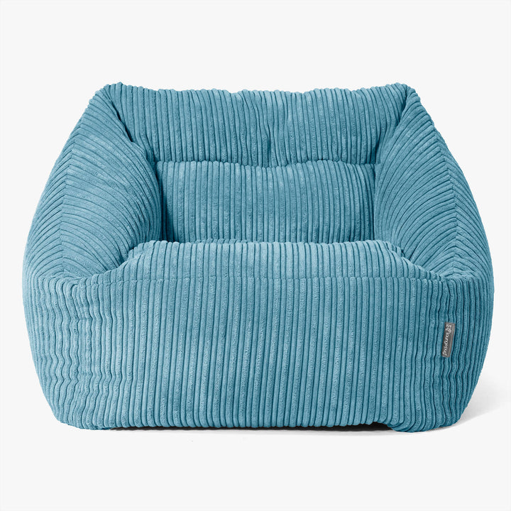 Poltrona Pouf Sacco Maya - Velluto a Coste Egeo Blu 03