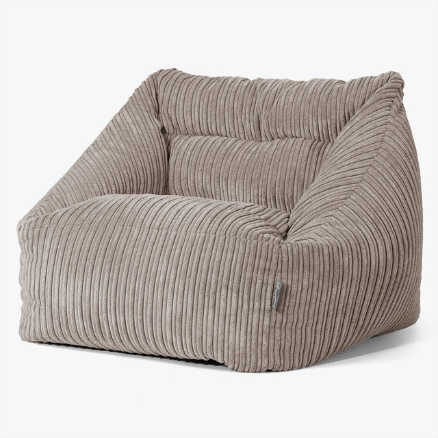 Poltrona Pouf Sacco Maya - Velluto a Coste Grigio Tortora 01