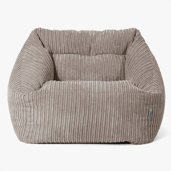 Poltrona Pouf Sacco Maya - Velluto a Coste Grigio Tortora 03