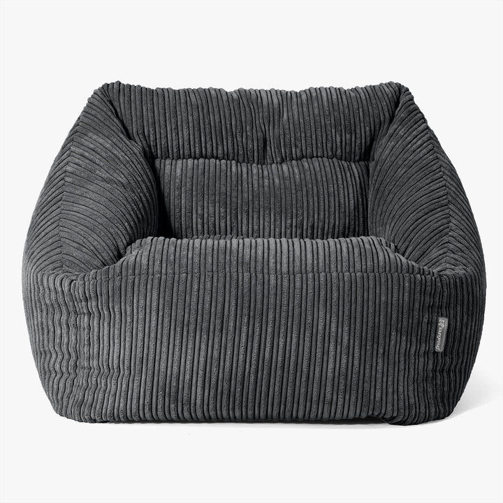 Poltrona Pouf Sacco Maya - Velluto a Coste Nero 03