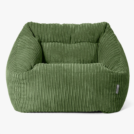 Poltrona Pouf Sacco Maya - Velluto a Coste Verde Foresta 03