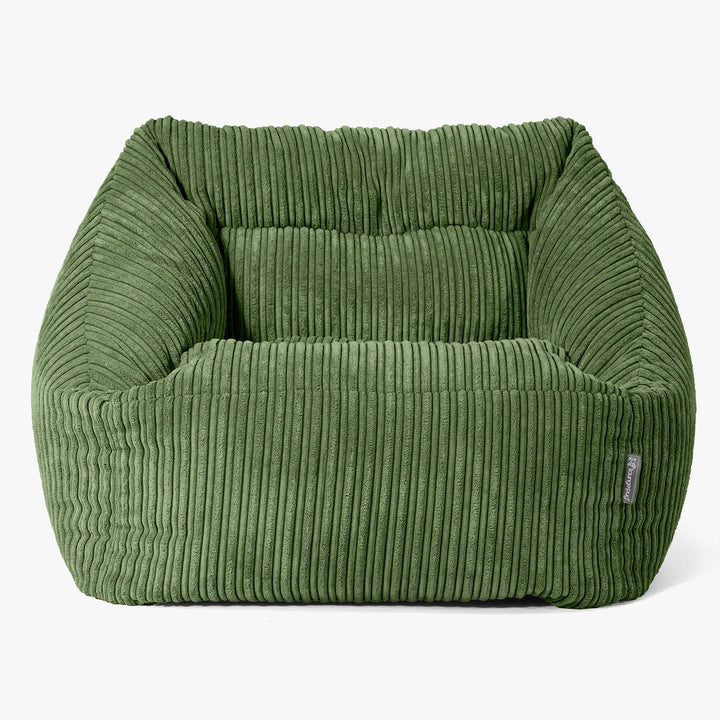 Poltrona Pouf Sacco Maya - Velluto a Coste Verde Foresta 03