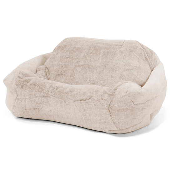 Poltrona Pouf Sacco Sabine - Eco-pelliccia di Coniglio Marrone dorato 01