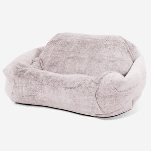 Poltrona Pouf Sacco Sabine - Eco-pelliccia di Coniglio Rosa Antico