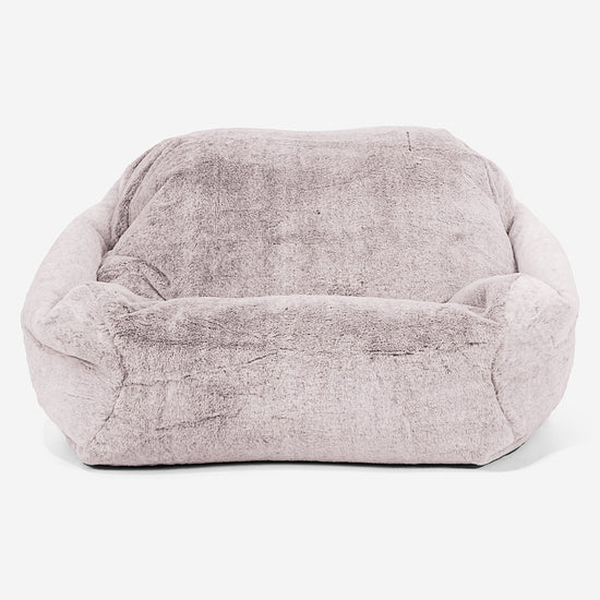 Poltrona Pouf Sacco Sabine - Eco-pelliccia di Coniglio Rosa Antico 02