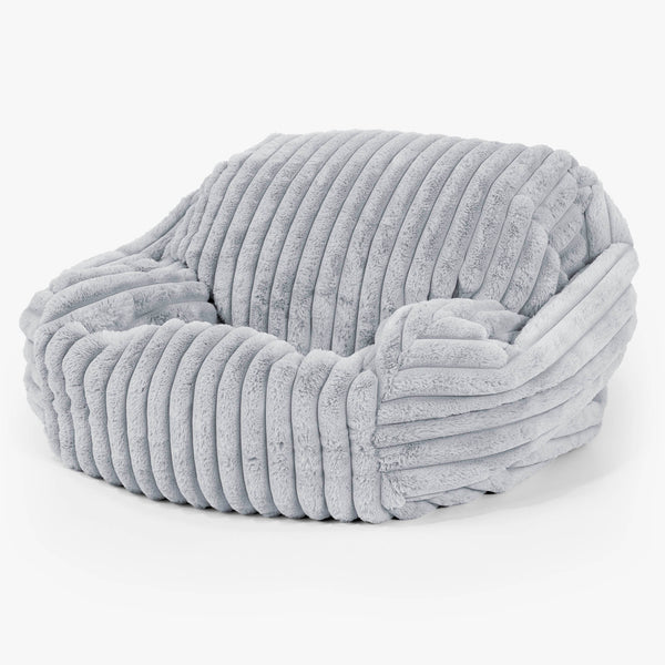 Poltrona Pouf Sacco Sabine - Velluto Felpato Ultra Morbido Azzurro Uovo di Anatra1