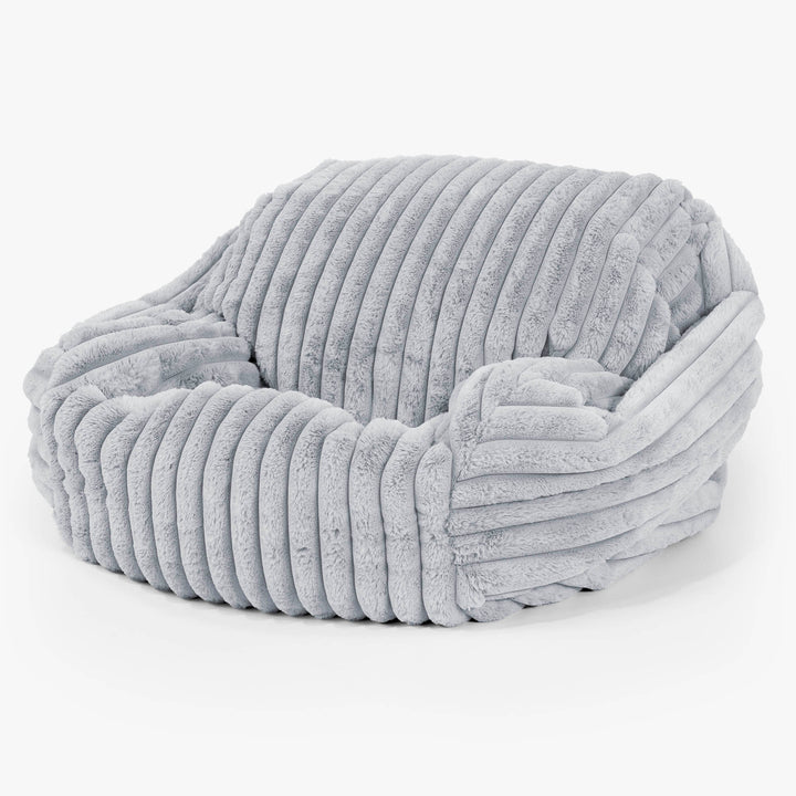 Poltrona Pouf Sacco Sabine - Velluto Felpato Ultra Morbido Azzurro Uovo di Anatra1
