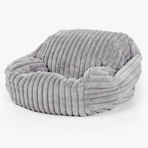 Poltrona Pouf Sacco Sabine - Velluto Felpato Ultra Morbido Grigio