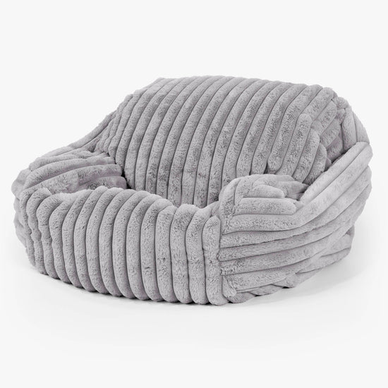 Poltrona Pouf Sacco Sabine - Velluto Felpato Ultra Morbido Grigio1