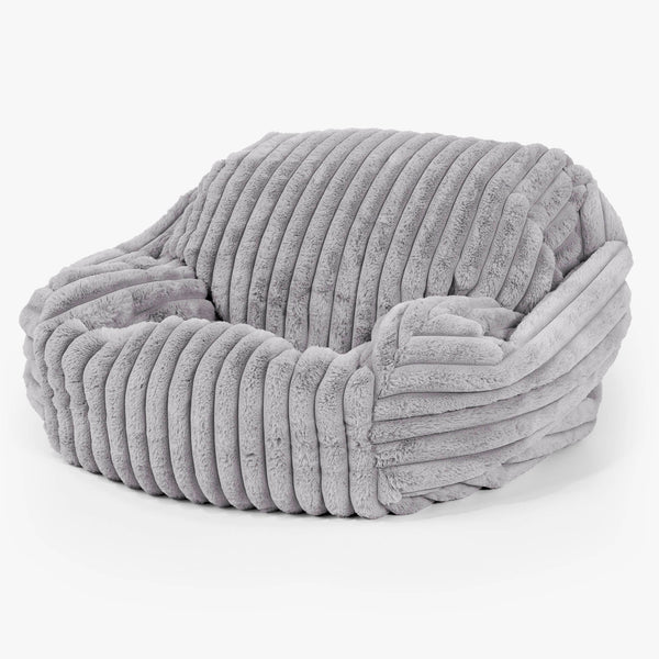 Poltrona Pouf Sacco Sabine - Velluto Felpato Ultra Morbido Grigio1