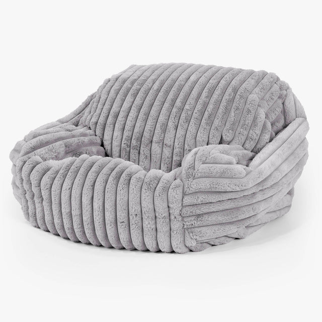 Poltrona Pouf Sacco Sabine - Velluto Felpato Ultra Morbido Grigio1