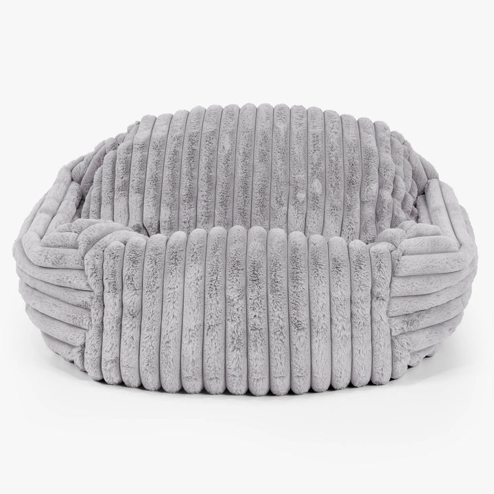 Poltrona Pouf Sacco Sabine - Velluto Felpato Ultra Morbido Grigio2